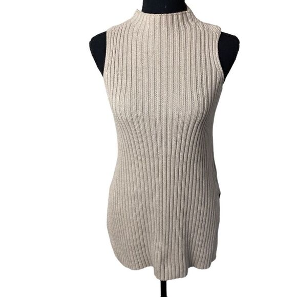 #152 GARNETT HILL linen & cotton sweater tank - Picture 2 of 8